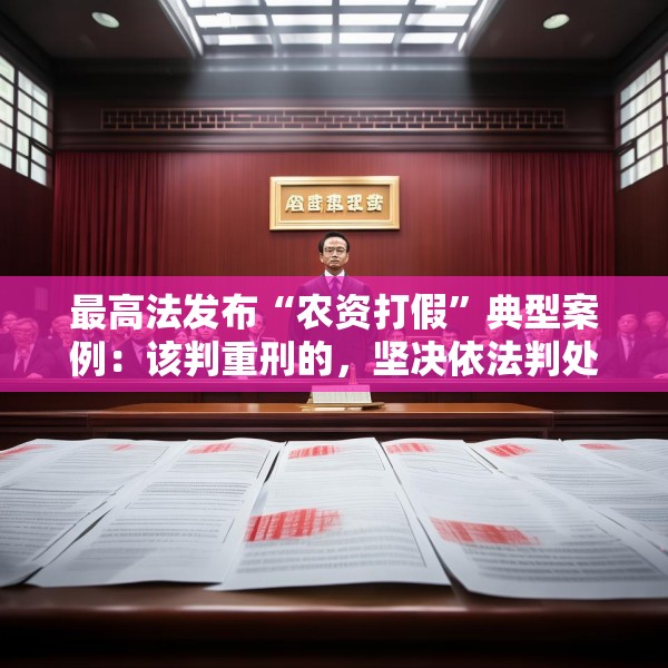 最高法发布“农资打假”典型案例：该判重刑的，坚决依法判处