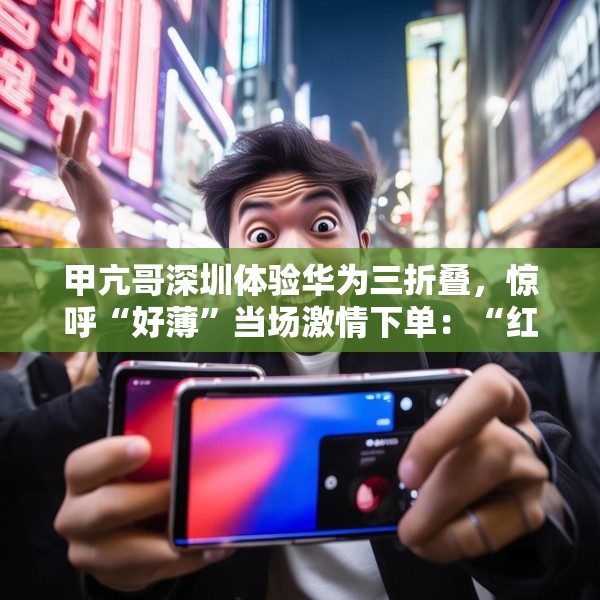 甲亢哥深圳体验华为三折叠，惊呼“好薄”当场激情下单：“红的黑的我都要！”
