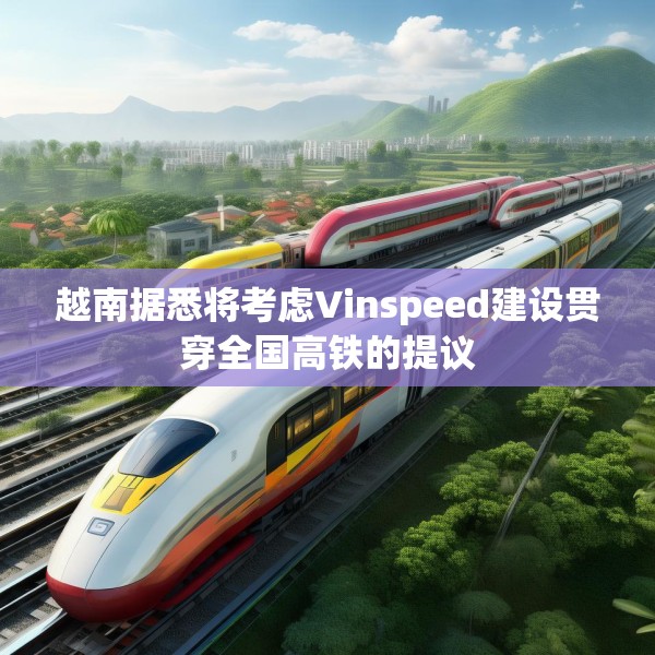 越南据悉将考虑Vinspeed建设贯穿全国高铁的提议